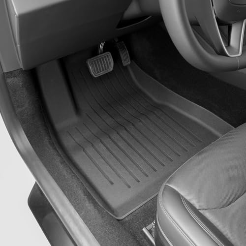 SUPER LINER Tesla Model 3 Floor Mats 2021 2022 2023 All-Weather Floor Mats Set (6 Pieces) | Custom Fit, Pet & Child-Friendly | Tesla Model 3 Cargo Liner Rear Cargo Tray Trunk Interior Accessories