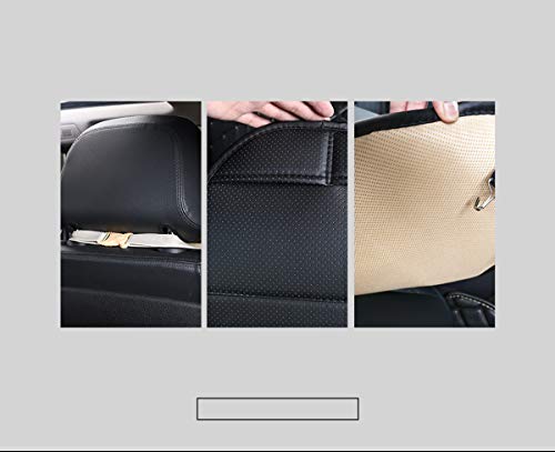 Universal Car Seat Cover PU Leather Car Seat Cushion Driver Seat Cover with Backrest- Car Front Seat Protector Fits 95% of Vehicles-1 Piece (Black-B) - color: Black-B