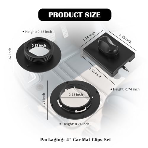4PCS Car Mat Clips,Portable Floor Mat Clips for Floor Mats Anti-Slip & Securely Fastening,Universal Car Floors Mats Retainer Cars Interior Accessories for Cars Carpet