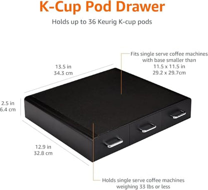 Amazon Basics K-Cup Compatible Coffee Pod Storage Drawer, 3 Easy-Open Drawers, 36 Pod Capacity, Black - size: (Pack of 1)