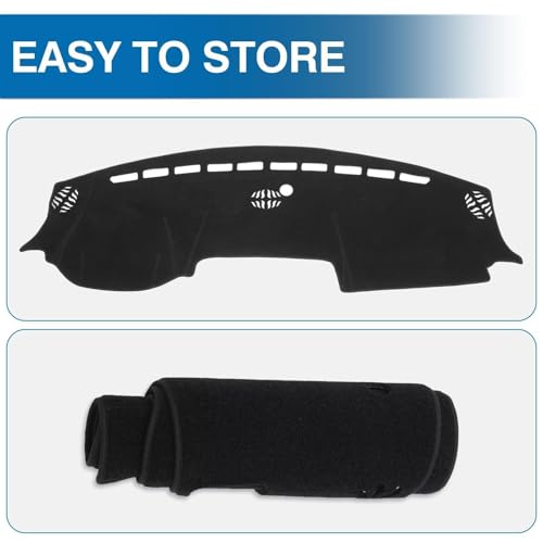 KUST Black Dash Cover for Dodge RAM 1500 2500 3500 2019-2024 2025 2026 Non-Slip Interior for Dodge RAM Accessories Dashboard Cover Custom Fit Dash Mat Sunshade Windshield Glare - size: Ram 19-26(Black)