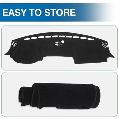 KUST Black Dash Cover for Dodge RAM 1500 2500 3500 2019-2024 2025 2026 Non-Slip Interior for Dodge RAM Accessories Dashboard Cover Custom Fit Dash Mat Sunshade Windshield Glare - size: Ram 19-26(Black)