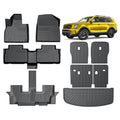 KUST Floor Mats Set for 2020-2025 Kia Telluride Accessories (7 Seats), Rear Cargo Trunk Liner with 2nd/3rd Row Backrest Kick Mat All Weather Protection TPE Rubber Raised Edge, Full Set of 9pcs - style: For │ Telluride 7 Seats 2020-2025 │ Full Set
