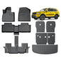 KUST Floor Mats Set for 2020-2025 Kia Telluride Accessories (7 Seats), Rear Cargo Trunk Liner with 2nd/3rd Row Backrest Kick Mat All Weather Protection TPE Rubber Raised Edge, Full Set of 9pcs - style: For │ Telluride 7 Seats 2020-2025 │ Full Set
