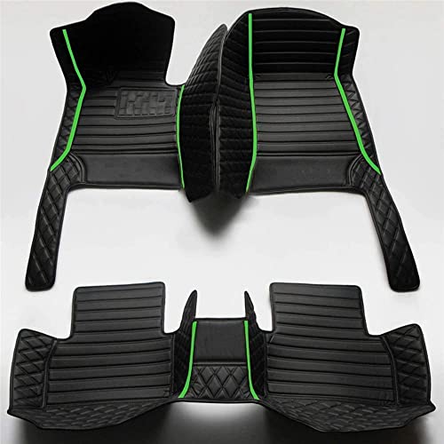 Floor Mats for Cars, All-Weather Mats, Waterproof Trim-to Fit Automotive Floor Mats for 99.9% Cars Sedan Trucks SUV, Custom Floor Liner Car Accessories (Black Green Stripe) - color: Black green Stripe