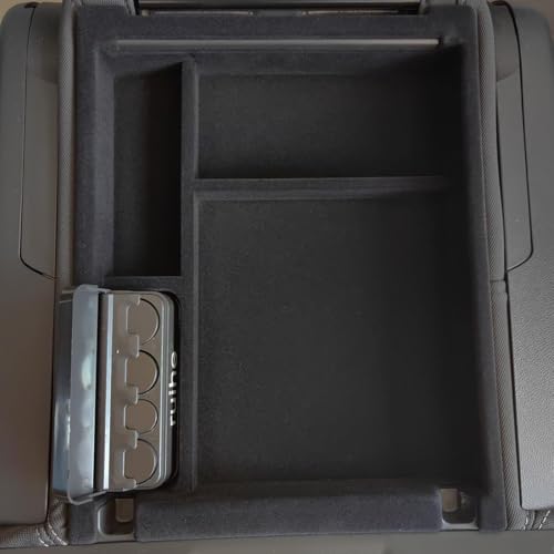 ruihe Black Flocking Center Console and Armrest Organizer Fit for Chevy Silverado & GMC Sierra1500/2500/3500 2019 2020 2021 2022 2023 2024 2025