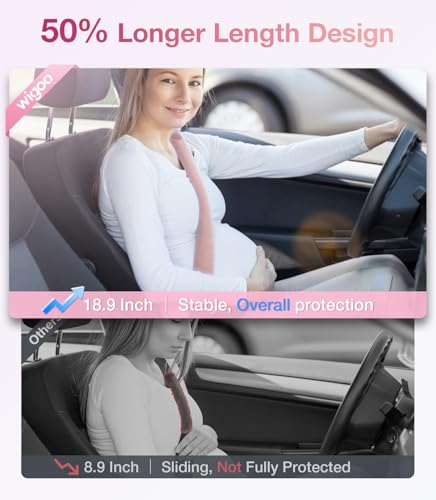 Wigoo 2026 Upgraded Premium Pink Car Seat Belt Cover, [Reduces Neck Friction & Enhances Comfort], Soft Safe Seat Belt Shoulder Pad, Universal Fit,(2 Packs, 18.9Inch), Extended Version - color: Pink, size: 18.9in - 2PCS