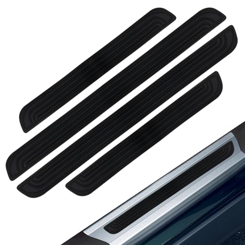 4PCS Car Door Sill Protector, Car Door Edge Guards, Anti-Scratch Rubber Auto Sill Protection Trim, Auto Accessories Waterproof Threshold Cover Strips for Most Vehicles (Black, 4cm Wide) - color: Black, size: 4cm wide