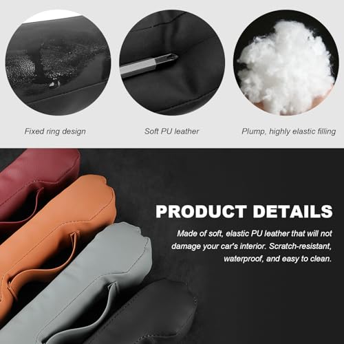 2PCS Leather Car Seat Gap Filler, No-Drop Seat Side Gap Plug Crevice Blocker with Securing Strap, Elastic Filler Block The Gap Between Seats & Console for Truck SUV Sedan (Black) - color: Black
