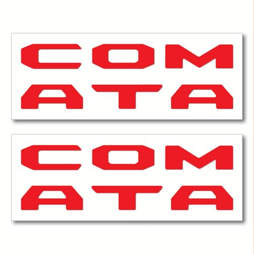 Prime Series UV Weatherproof Vinyl Decals: Pair of Left and Right Front Door Sill Protector Letter Inserts fits Tacoma 2016-2023 (Gloss Red) - color: Gloss Red
