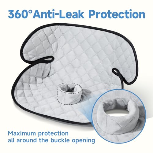 2 Pack Car Potty Training Seat Protector, Waterproof Toddler Car Seat Potty Training Cover, Piddle Pads & Liners for Baby Stroller, Booster & Travel,Non-Slip Pee Protector for Carseat (Grey)