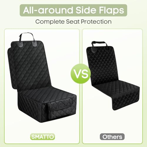 Dog Car Seat Cover, 2 Pack Waterproof Pet Front Seat Car Cover, Full Protection Dog Seat Protector with Side Flaps, Universal Size for Cars, Trucks, SUVs - size: 2 Pack