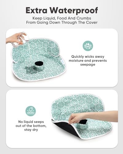 2 Pack Waterproof Baby Piddle Pads Carseat Potty Training Car Seat Protector, Waterproof Infant Car Seat Liner Cover to Prevent Pee, Leakproof and Washable (Green Flower) - color: Green Flower