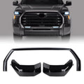 Gloss Black Front Bumper Grille Trim Molding Trim Molding Surround Compatible with 2022-2024 Toyota Tundra