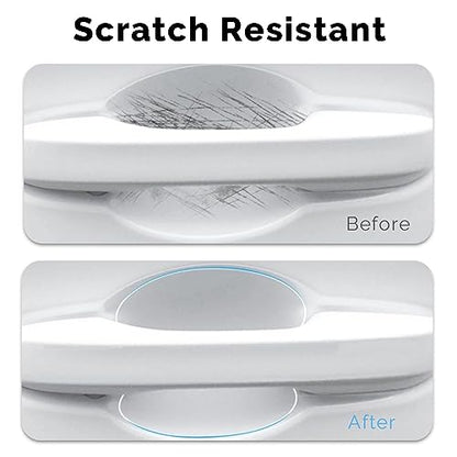 10pcs Clear Car Door Handle Scratch Potector TPU Car Door Sticker Universal Protective Films for Vehicles (Clear)