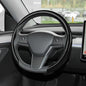 Leather Steering Wheel Cover,Universal Fit 15 Inch-Premium Non-Slip Breathable Comfort Grip for Cars Trucks SUVs,Anti-Slip Durable Interior Upgrade Carbon Fiber Pattern - color: Black carbon fiber texture
