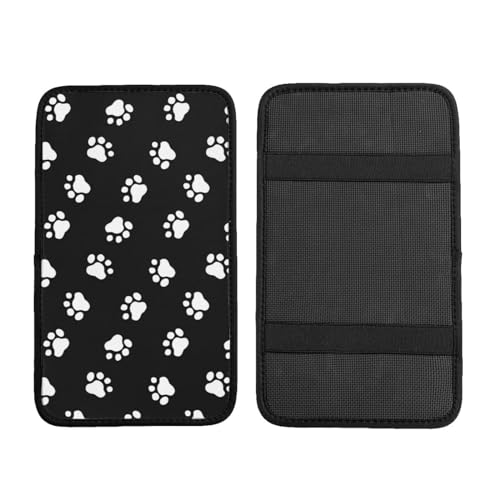 Dog Paw Prints Auto Center Console Armrest Cover Pad, Universal Fit Waterproof Comfort Car Armrest Cushion for Most Vehicle SUV Truck - color: Dog Paw Prints