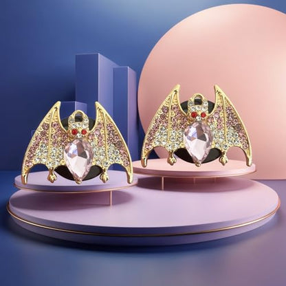 New Bat Aromatherapy Car Decoration Clip Car Air Vent Decorative Fragrance Bat Rearview Mirror Pendant Ambience Decoration Pendant (Double Gold Bat) - size: Double Gold Bat