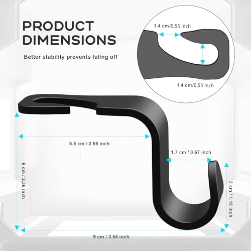 Car Seat Back Hook, Car Headrest Hook, Car Accessories for Interior, 4 Pack Plastic Black Hook, Suitable for Handbags, Shopping Bags, Clothes, Portable Tool Box