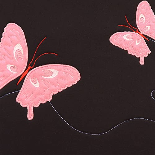 FH Group Full Set Butterfly Cloth Car Seat Covers - Universal Fit, Low Back Front Seat Covers, Solid Back Seat Cover, Washable Seat Cover for SUV, Sedan, Van, Black - color: Black Butterfly, size: Full Set