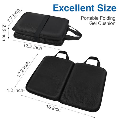 Demine Gel Travel Seat Cushion – Portable Airplane & Stadium Cushion – Gel Grid Design for Ultimate Comfort – Foldable Cushions for Commute, Airplanes, Camping, Bleachers