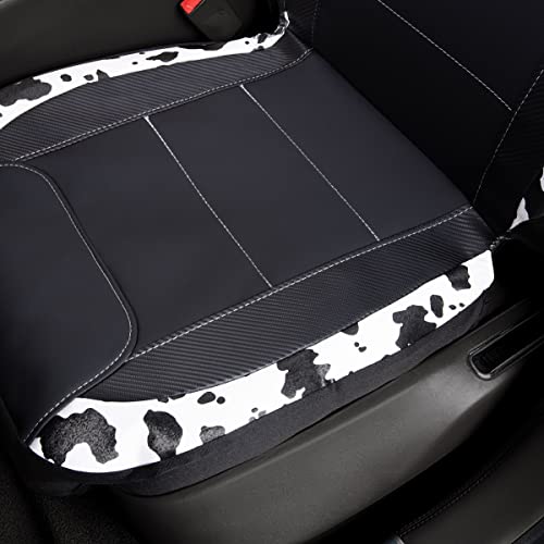 Flying Banner car seat Covers Protects Water Proof Faux Leather Carbon Fiber Fronts Rear Bench Covers (Cow Black, Full Set - Combo Pack) - color: Cow Black, size: Full Set -- Combo Pack