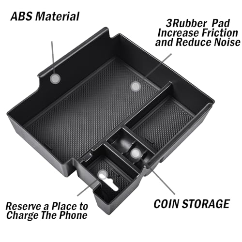 Center Console Organizer Tray Compatible with Ford Explorer 2012 2013 2014 2015 2016 2017 2018 2019 Accessories Armrest Glove Box Secondary Storage Divider Insert ABS Materials