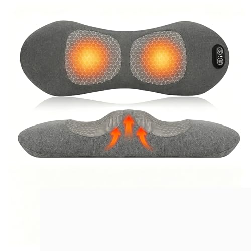 3 in1 Wireless Lumbar Support Pillow, Ergonomic Memory Foam Back Pillow with Vibration & Gentle Heating, Rechargeable Lumbar Support for Office, Car, Bed (Dark Gray) - color: Dark Gray