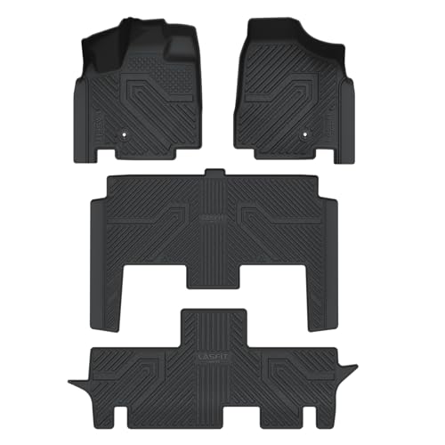 LASFIT Floor Mats for Dodge Grand Caravan 2008-2020 & Chrysler Town & Country 2008-2016, Custom Fit for Dodge Caravan All Weather TPE Car Mats 1st, 2nd and 3nd Row Full Set Floor Liners, Black - size: 2008-2016|For Town & Country|Floor Mats