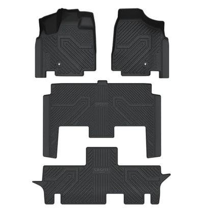 LASFIT Floor Mats for Dodge Grand Caravan 2008-2020 & Chrysler Town & Country 2008-2016, Custom Fit for Dodge Caravan All Weather TPE Car Mats 1st, 2nd and 3nd Row Full Set Floor Liners, Black - size: 2008-2016|For Town & Country|Floor Mats