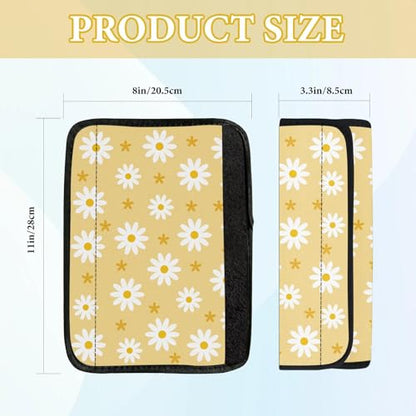 2 Pcs Seat Belt Cover for Women Adults, Daisy Car Seat Strap Pads for Children, Soft Car Seats Belt Cushion Pads for Kids Girls and Boys - color: Daisy
