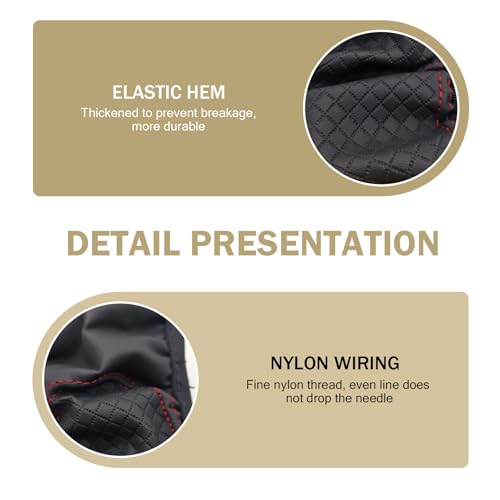 Car Steering Wheel Cover, Microfiber Leather Steering Wheel Cover，Anti-Slip Breathable Steering Wheel Protector，15 inch Universal for SUV, Truck, Van (Black&Red) - color: Black-Red