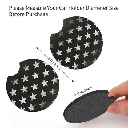Black White American Flag Steering Wheel Cover - Retro USA Flag Steering Wheel Protector Neoprene 15Inch Car Accessories 2 Pcs Car Coasters for Women Men - color: Camouflage American Flag