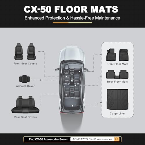 Floor Mats & Cargo Liner Set Custom Fit for Mazda CX-50 2023-2026 (Not for Hybrid) All-Weather TPE Rubber Anti-Slip CX50 Car Interior Accessories - style: 4)23-25 CX-50 Floor & Cargo Mats