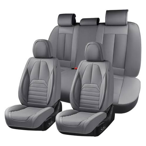 Coverado Car Seat Covers Full Set, Gray Seat Covers for Cars, Automotive Seat Covers, Waterproof Nappa Leather Front Seats and Back Car Seat Protector, Universal Fit for Most Cars SUV Trucks - color: Gray-A, size: FullSet