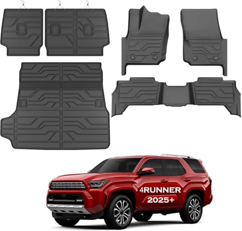 KARPAL Floor Mats Fit for Toyota 4Runner 2025 2026 5-Seat (NOT fit Hybrid/7-Seat), Custom Fit All Weather TPE Floor Liners, 1st & 2nd Row & Cargo & Backseat Mat, 4 Runner TRD/SR5/Limited Accessories - style: 2025-2026 | For Toyota 4Runner (Not Hybrid) | 1