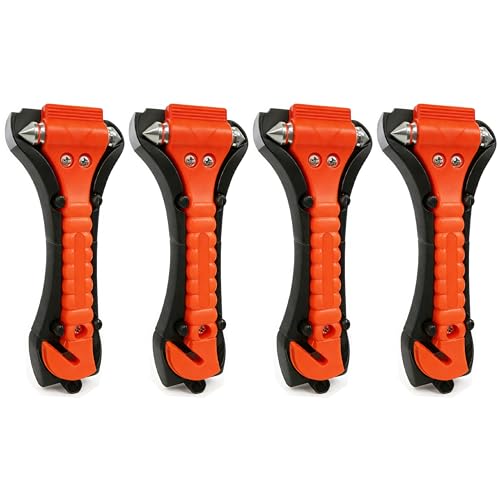 Car Window Breaker Hammer and Seat Belt Cutter 2-in-1, Emergency Escape Tool, Safety Glass Breaker, Automotive Safety Essentials and Accessories, 4 Packs - color: 4 Packs
