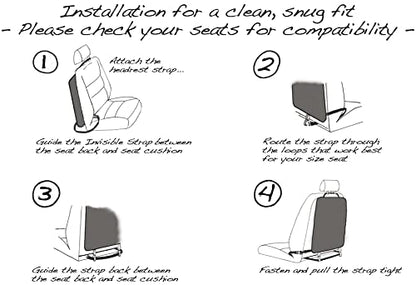 Luxury Clean-Edge Kick Mat w/Mesh Pocket - Seat Back Protector and Seat Cover with Invisible Strap and Stiff Edging - Tan/Beige (1 Mat)