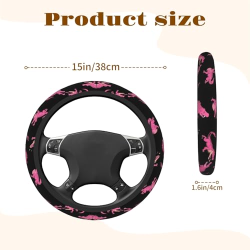 Steering Wheel Cover Accessories Neoprene Cover, Breathable Non-Slip Easy to Install Suitable for Women Men, 14.5-15.5 Inch for Car SUV Van Truck Universal - Pink Crocodile - color: Pink Crocodile