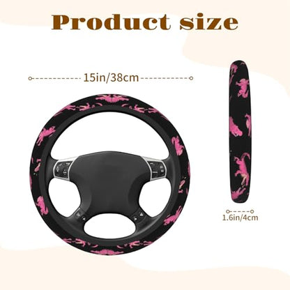 Steering Wheel Cover Accessories Neoprene Cover, Breathable Non-Slip Easy to Install Suitable for Women Men, 14.5-15.5 Inch for Car SUV Van Truck Universal - Pink Crocodile - color: Pink Crocodile