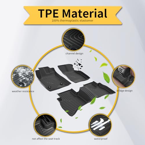 Floor Mats & Cargo Liner & Backrest Mat for 2025 2026 Nissan Kicks SV/SR (Not for S), All Weather Automotive TPE Floor Liners Set Anti-Slip Waterproof Accessories