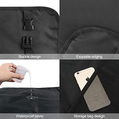 XINLIYA Heavy Duty Kick Mat, 2 Pack Car Seat Back Protectors, Upgraded Waterproof Fabric, Car Back Seat Cover for Kids, Pets with 3 Reinforced Mesh Storage Pockets