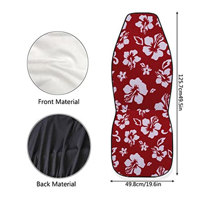 Dreaweet Red Car Accessories for Women Stylish Hibiscus Flower Print Car Seat Covers Front Seats Only,Hawaiian Seat Covers Universal for SUV Trucks Sedan - color: Flower-3