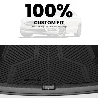 LASFIT Trunk Mat for Ford Fusion 2013-2020 (Only Fit Gasoline Not Fit Hybrid & PHEV) All Weather TPE Mats Custom Fit Cargo Mats for Ford Fusion Car Mats and Cargo Liner, Black - size: 2013-2020 | For Ford Fusion | Cargo Mat