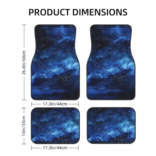Blue Galaxy Stars Car Floor Mats for Truck SUV Universe Auto Carpets All Weather Auto Mats for Front and Back Full Set Luxury Car Mats, Anti-Slip Car Carpets - color: Galaxy Stars