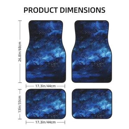 Blue Galaxy Stars Car Floor Mats for Truck SUV Universe Auto Carpets All Weather Auto Mats for Front and Back Full Set Luxury Car Mats, Anti-Slip Car Carpets - color: Galaxy Stars