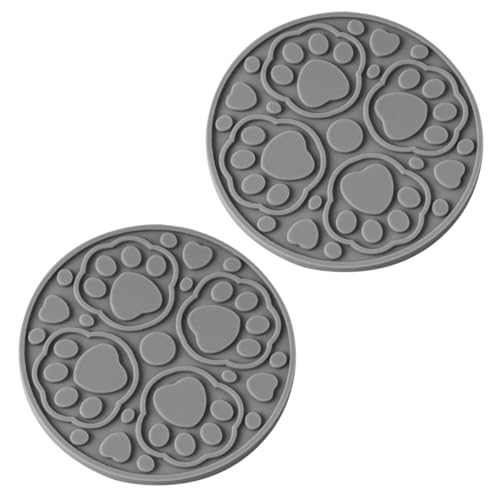 YoRise 2PCS Dog Paw Print Car Cup Holder Coasters, 2.75" Waterproof & Non-Slip Silicone Cup Holder Insert Coaster, Cute Drink Coasters, Car Interior Accessories for Most Vehicles (Gray) - color: Gray