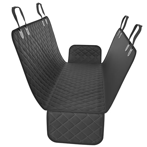 Black XL Dog Car Hammock Back Seat Cover, Waterproof Backseat Cover Protector for Truck Bench Rear of Sedans or SUVs, Essential Pet Supplies Vacuum or Wipe Clean, Machine Washable - color: Black, size: X-Large (59" x 63")
