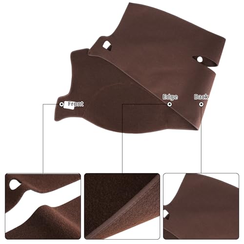 Dashboard Dash Cover Mat Carpet Compatible with 07-14 Chevy Tahoe Suburban Denali Avalanche GMC Yukon/XL,07-13 Chevy Silverado Sierra Without Dash Speaker and Only One Glove Box(07-14 Brown)