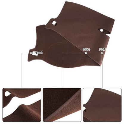 Dashboard Dash Cover Mat Carpet Compatible with 07-14 Chevy Tahoe Suburban Denali Avalanche GMC Yukon/XL,07-13 Chevy Silverado Sierra Without Dash Speaker and Only One Glove Box(07-14 Brown)